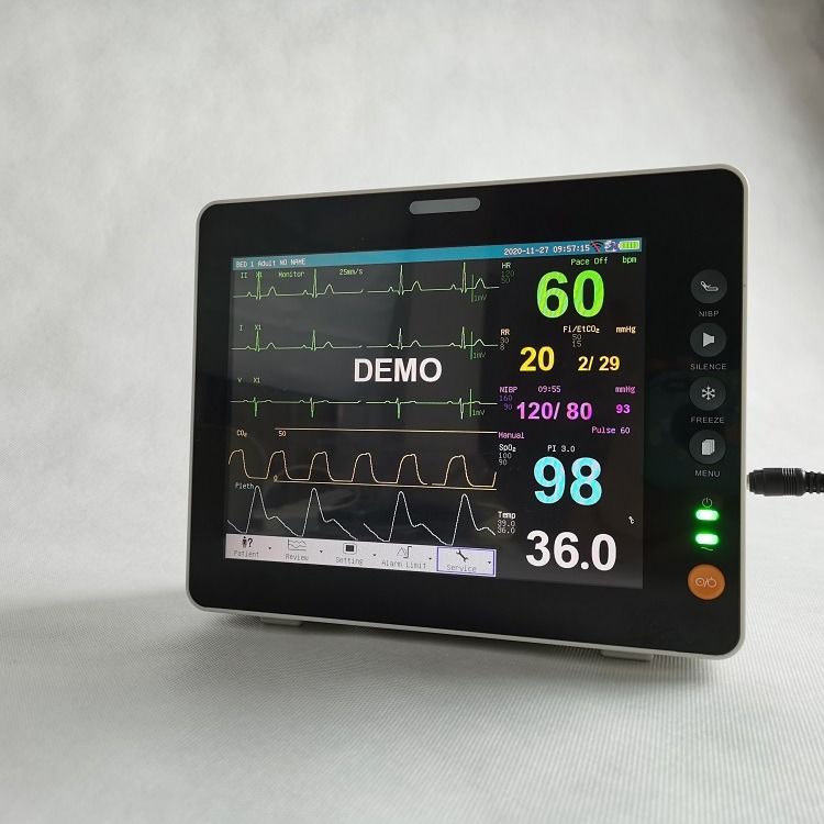 Durable 8 pouces Icu prix d'usine Portable Vital Signs Monitor 2 heures de batterie Vital Signs Monitor