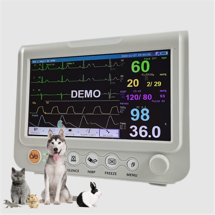 Moniteur multiparamétrique de signes vitaux de 7 pouces durable, moniteur de signes vitaux vétérinaire