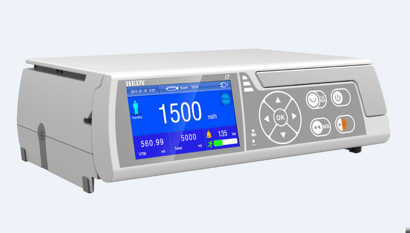 Pompe à perfusion métallique avec batterie intégrée