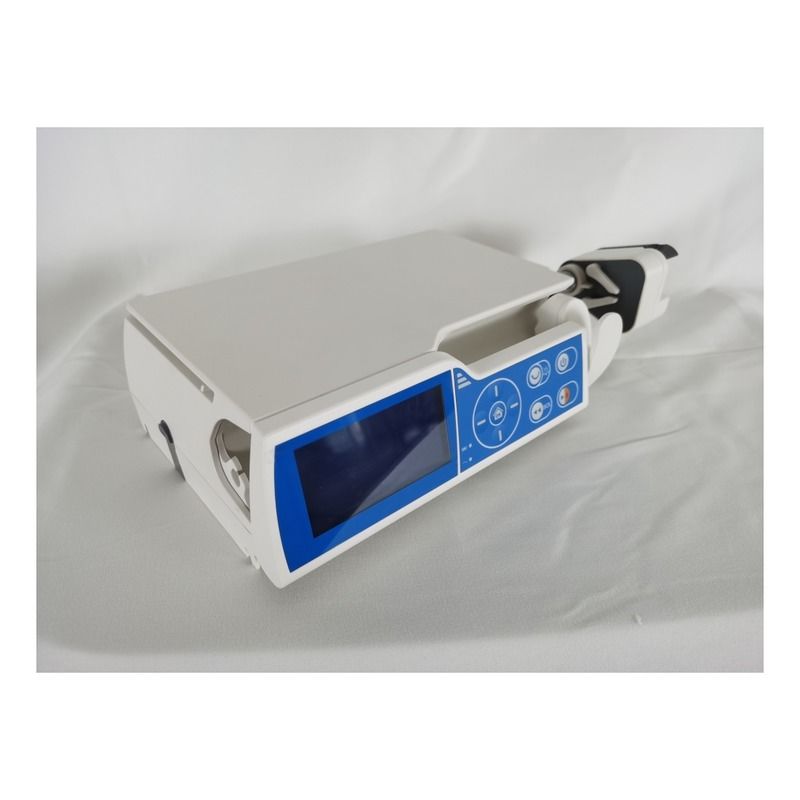 Pompe à seringue métallique intelligente pour injection veineuse, pompe à seringue à chargement frontal avec écran de verrouillage, pompe à seringue à haute viscosité