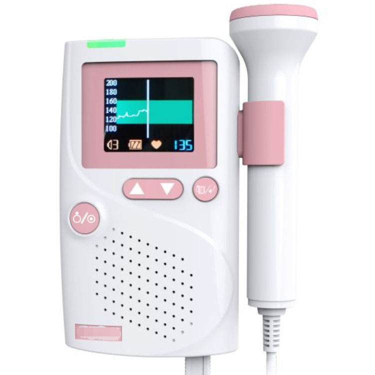 Ultrasons médicaux étanches à l'eau, son à haute fidélité Cardiologie CE Ultrasons nourrissons, bébés Moniteur cardiaque portable Fœtal Doppler
