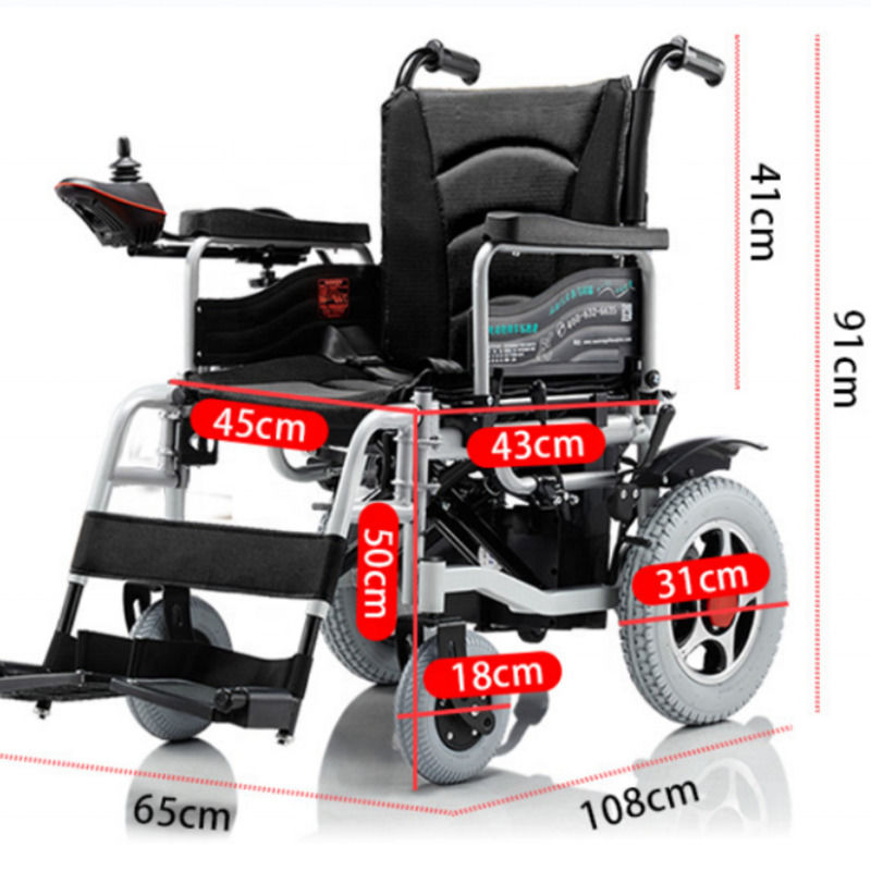 Fauteuil roulant électrique pliable pour personnes handicapées, fauteuil roulant léger en aluminium, batterie, télécommande, fauteuil roulant 140 kg