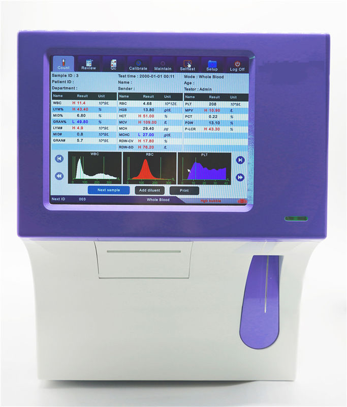 Instruments d'hématologie entièrement automatiques d'analyse clinique, analyseur de cellules sanguines Comite Plus, analyseur d'hématologie entièrement automatique CMT-800